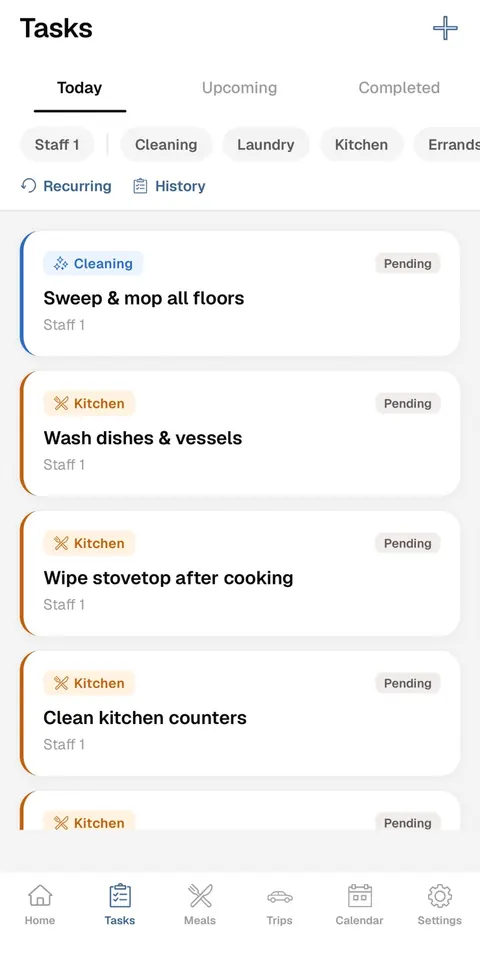 Nesta task board screen